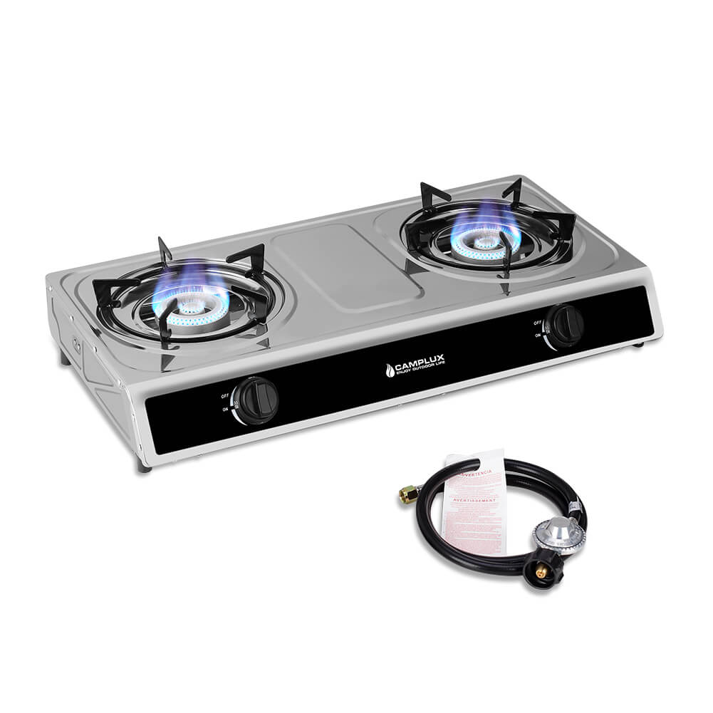 Camplux Camplux 2 Burners 19,600 BTU Outdoor Gas Stove with Auto Ignition TC02SS