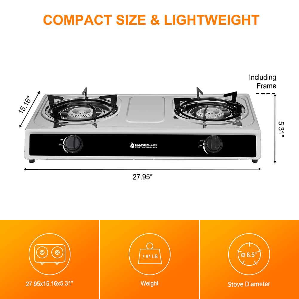 Camplux Camplux 2 Burners 19,600 BTU Outdoor Gas Stove with Auto Ignition TC02SS