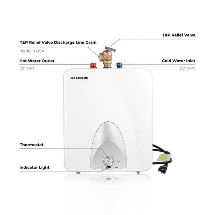 Camplux Camplux Electric Mini Tank Point of Use Water Heater 120V - 6.0 Gallon ME60