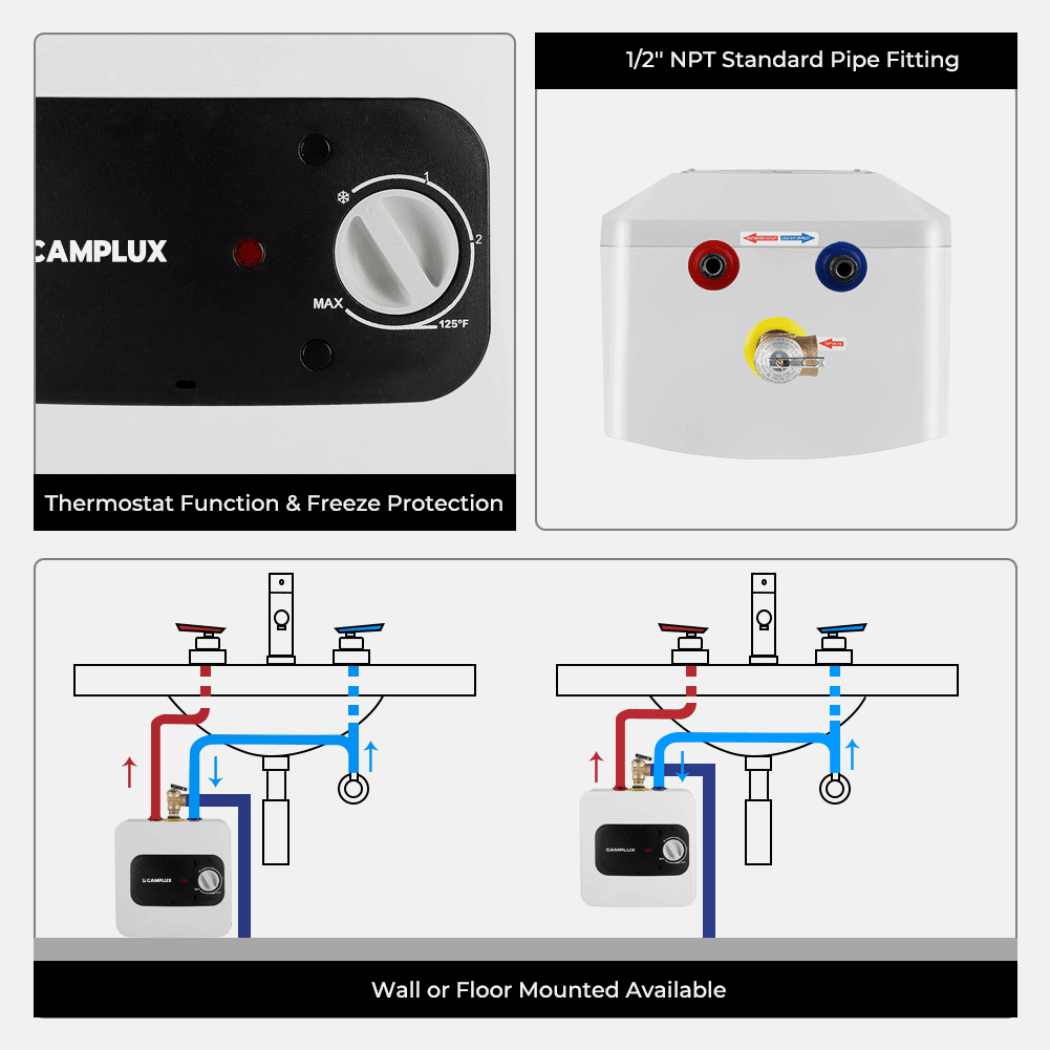 Camplux Camplux Electric Mini Tank Water Heater 120V - 1.3 Gallon ME15B