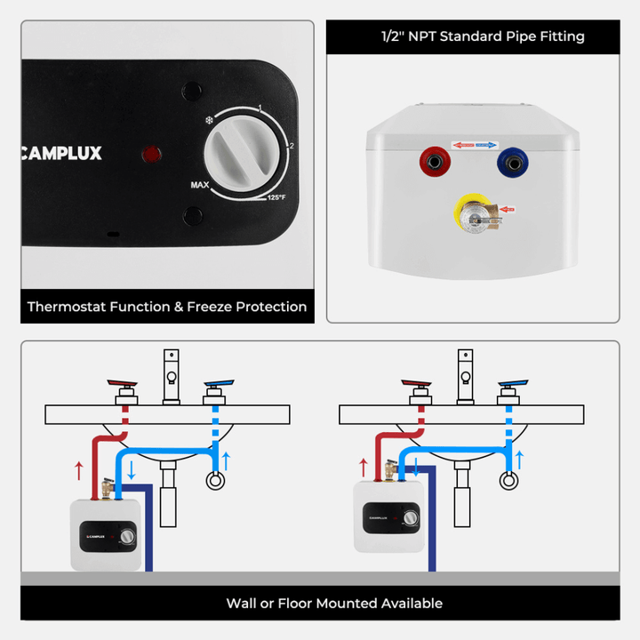 Camplux Camplux Electric Mini Tank Water Heater 120V - 1.3 Gallon ME15B