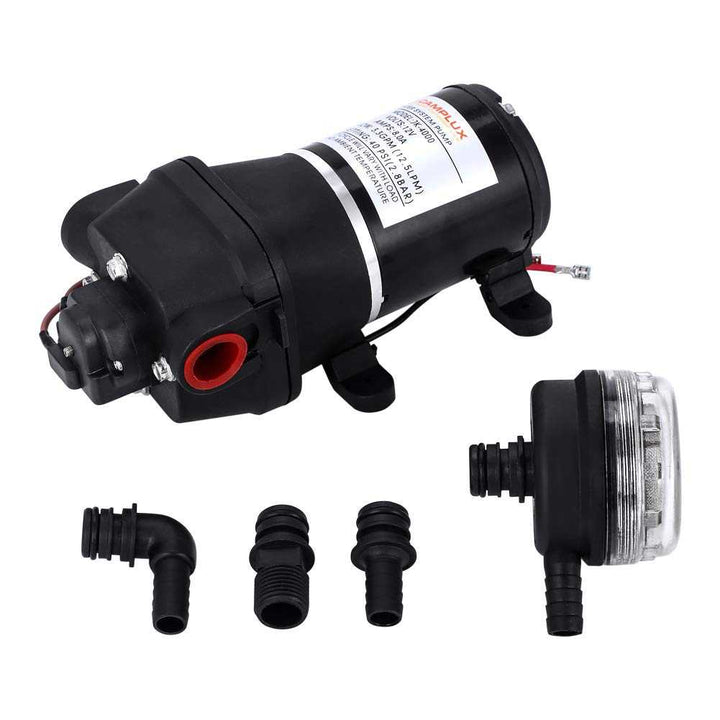 Camplux Camplux JK-4000 12V Water Pressure Diaphragm Pump 3.3GPM, 40PSI, 12.5LPM for RV Camper, Marine Boat, Lawn JK-4000