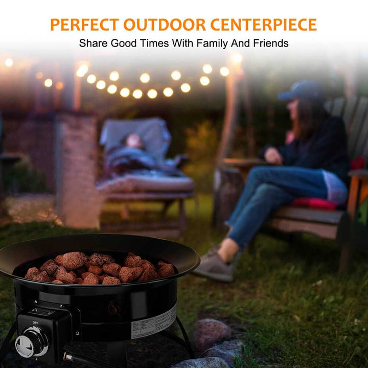 Camplux Camplux Outdoor Propane Fire Pit with Cover and Carry Kit, Auto-Ignition FP19AL