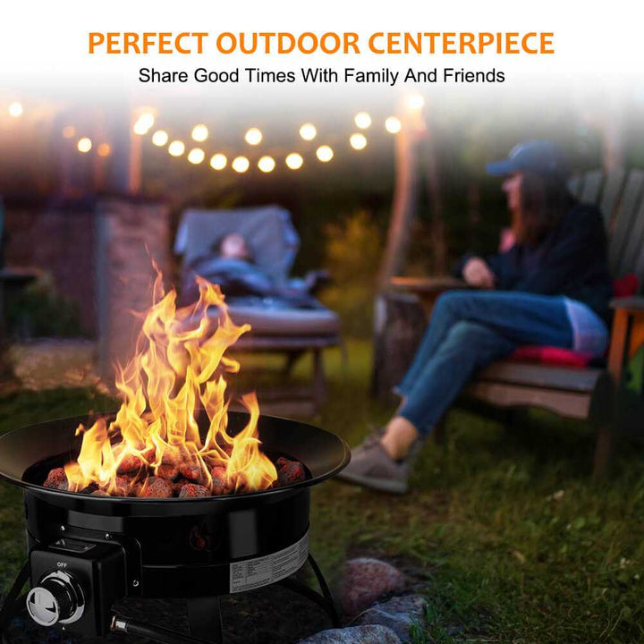 Camplux Camplux Outdoor Propane Fire Pit with Cover and Carry Kit, Auto-Ignition FP19AL