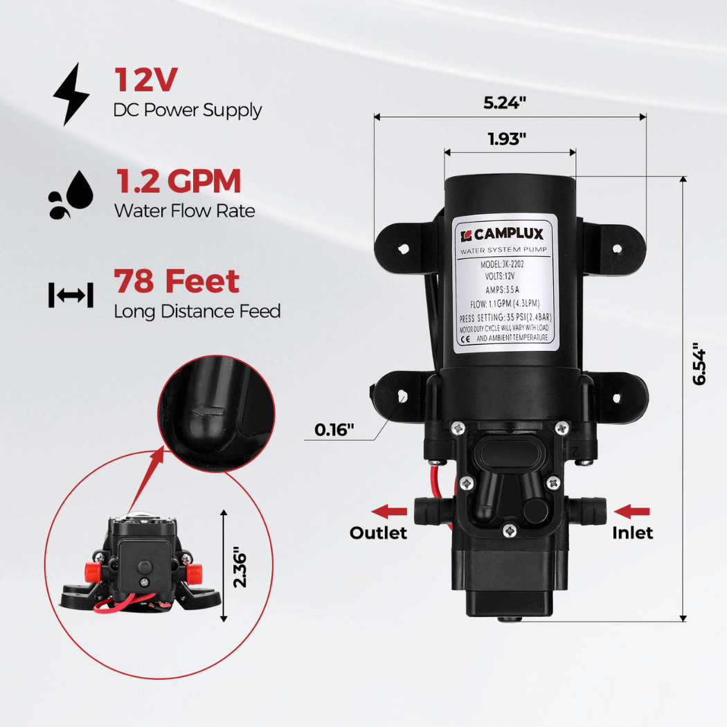 Camplux Camplux Pro 6L 1.58 GPM Portable Hot Water Shower With 1.2 GPM Pump BD158P43