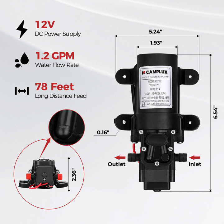 Camplux Camplux Pro 6L 1.58 GPM Portable Hot Water Shower With 1.2 GPM Pump BD158P43