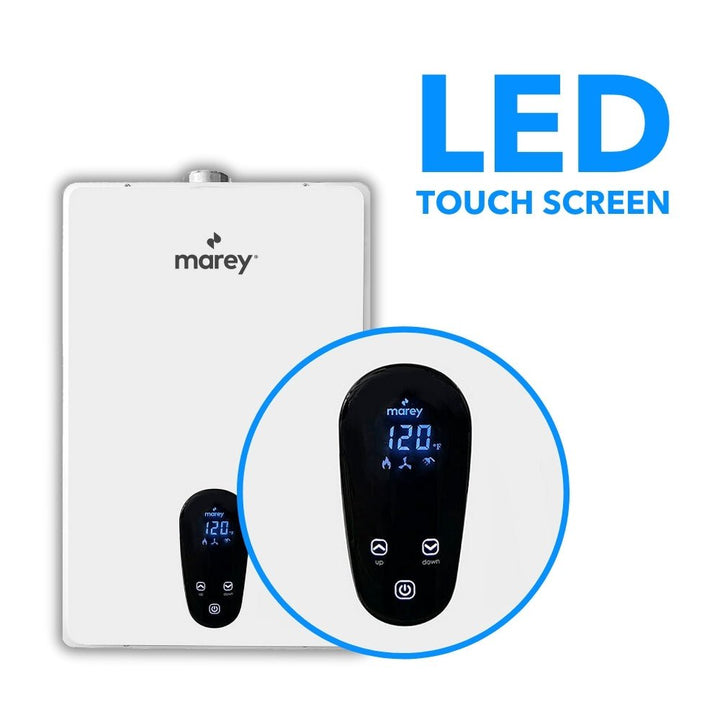 Marey Marey Tankless Water Heater Gas 24L 7.5 GPM, 170,000 BTU, Natural Gas, CSA Certified, Indoor GA24CSANG